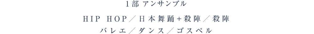 HIP HOP／日本舞踊+殺陣／殺陣／バレエ／ダンス／ゴスペル