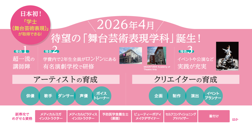 「舞台芸術表現学科」誕生！